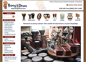 Bang a Drum e-commerce Miva shopping cart